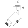 Szynowa lampa sufitowa 1-fazowa Tiger Track ML2336 tubka czarny