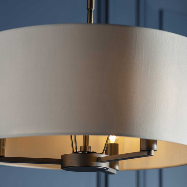 Zwisowa lampa z abażurem Daley 73015 Endon nad stół tuba kremowa