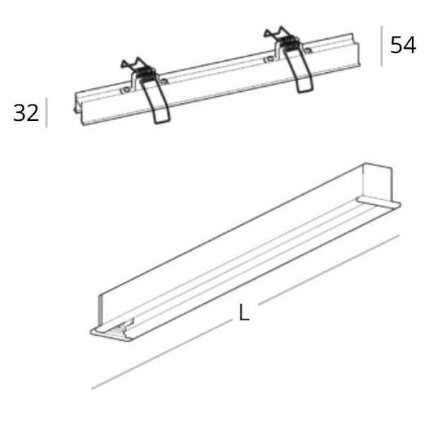 Lampa podsufitowa liniowa Lupinus 2120001202-1 Elkim LED 8W 4000K biały