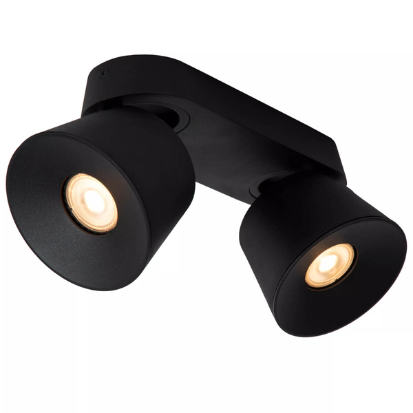2-punktowa lampa sufitowa Trigono czarne reflektory do holu