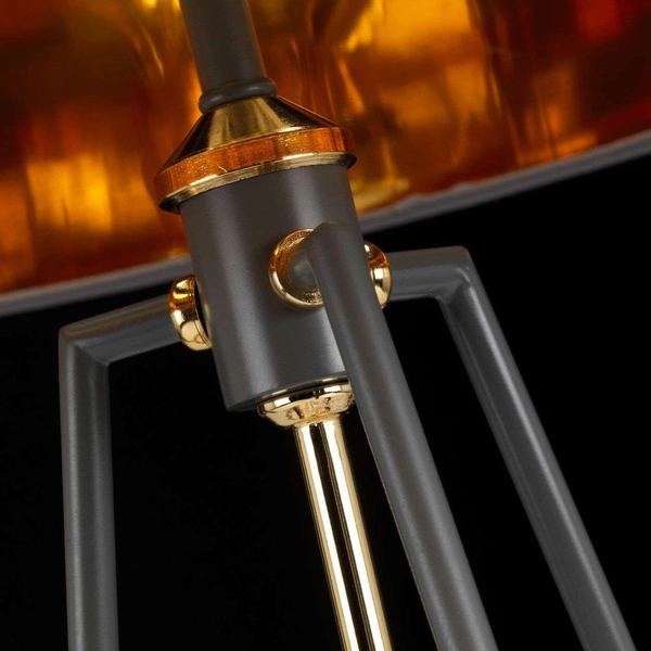 LAMPKA stołowa FERRARA-TL-GPG Elstead metalowa LAMPA stojąca na biurko polerowany złoty szara