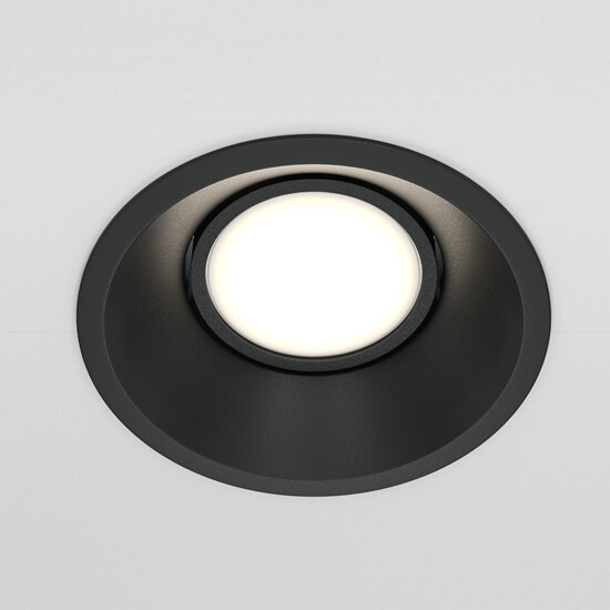 Sufitowe oczko podtynkowe Dot DL028-2-01B metalowe czarne
