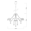 Żyrandol LAMPA wisząca CRISTALLO 8 LP-2940/8P Light prestige kryształki OPRAWA na łańcuchu chrom maria teresa przezroczysta