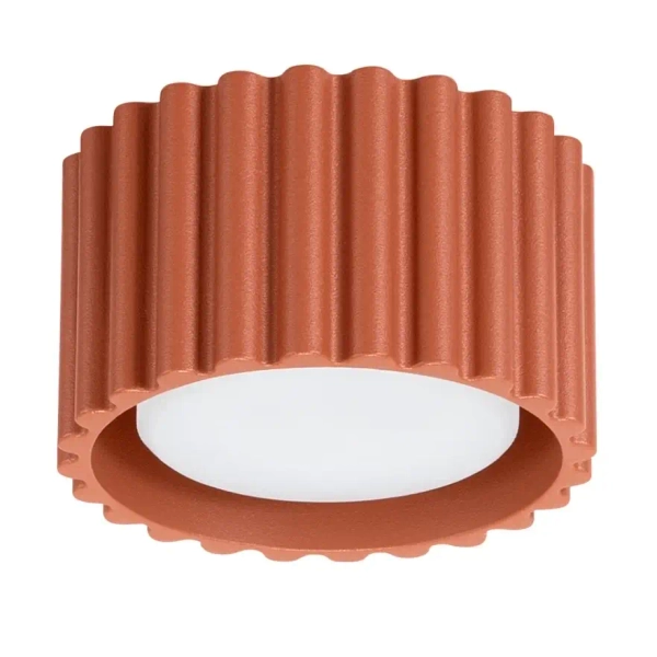 Plafon okrągły AURA SL.1802 ryflowany metalowy terakota