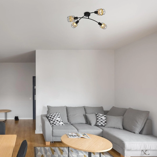 Druciana lampa sufitowa Indiana 5282 do jadalni czarna