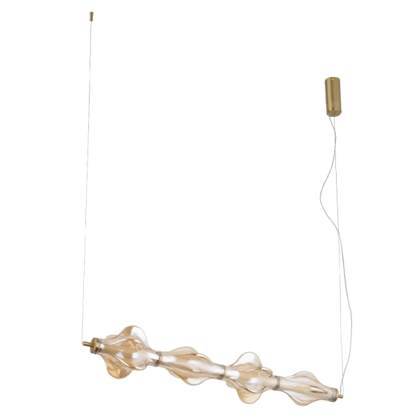 Ledowa lampa wisząca Elva 18216 LED 30W 3000K bursztynowy mosiądz