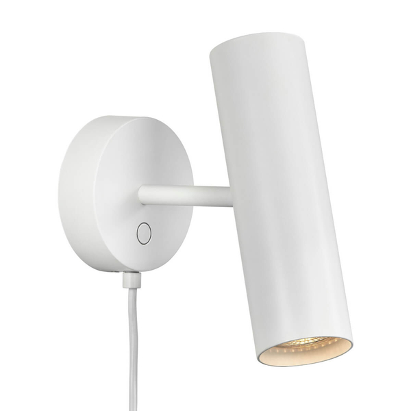 Lampa ścienna Mib 61681001 DFTP do salonu tuba rurka biała