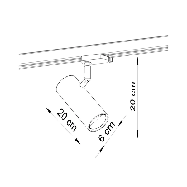 Lampa sufitowa z żarówką 3-fazowa DIREZIONE MYL.00050 tubka czarny