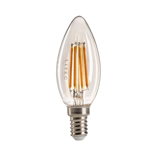 Żarówka świecznikowa Litec LP-LED4W-E14-C3C 4W 400lm 3000K przezroczysta
