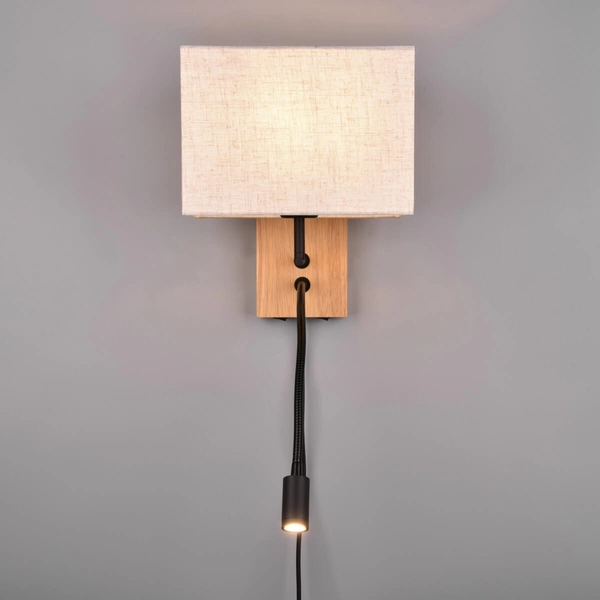 Kinkiet ścienny ELDRA DL236212870 LED 3,1W 3000K drewniany czarny beżowy