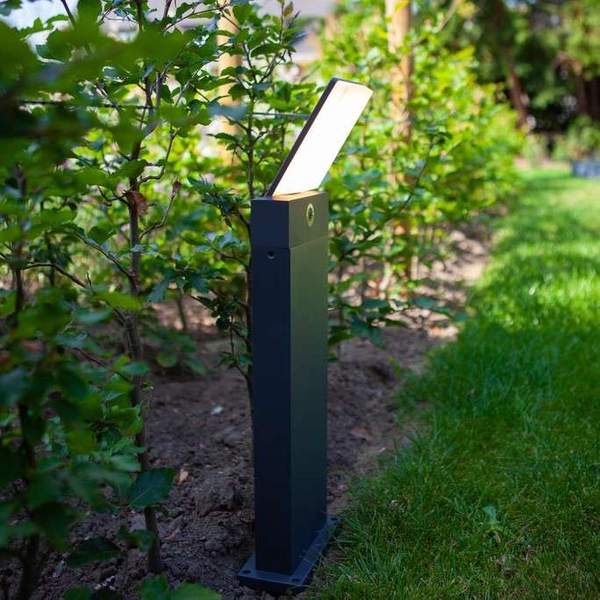 Ogrodowa LAMPA stojąca PANO 7289001118 Lutec metalowa OPRAWA prostokątna LED 16W 3000K - 5000K outdoor IP54 szara