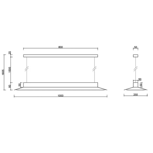 Pozioma lampa wisząca Yottsu YOA611P02 LED 14,4W 3000K belka biały