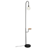 Czarna lampa podłogowa z półką Venity nowoczesna do salonu