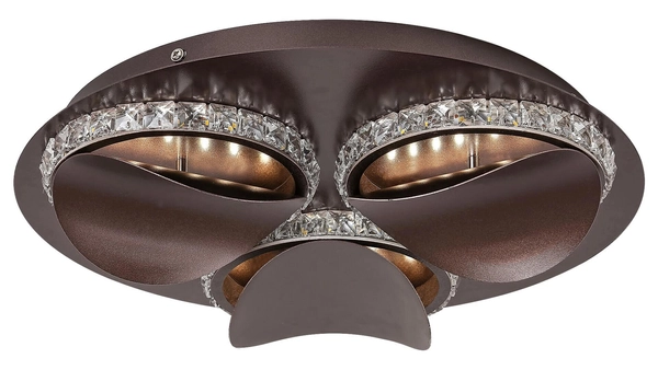 Sufitowa LAMPA glamour CAPRIANA 5050 Rabalux okrągła OPRAWA plafon LED 18W 4000K pierścienie z kryształkami brązowe