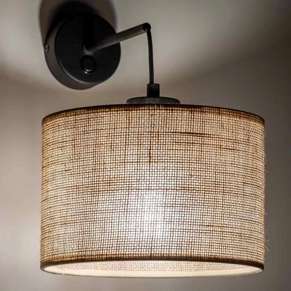 Kinkiet ekologiczny okrągły Juta 6858 TK Lighting rustykalna brązowa