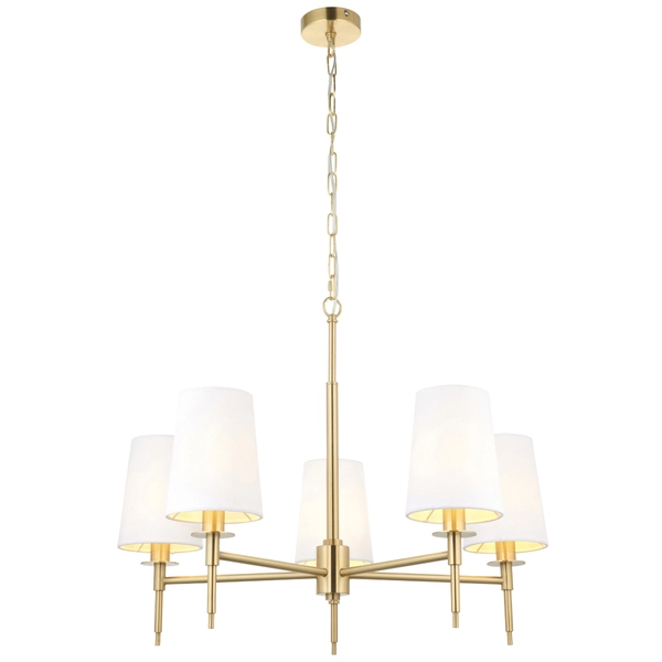 Żyrandol wielopunktowy L&-199458 Light& hampton abażury białe mosiądz