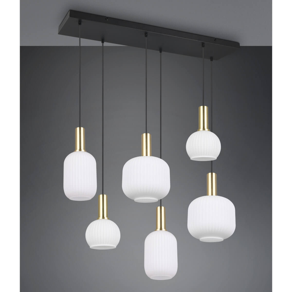 Sypialniana lampa wisząca DIVA 319800608 Trio bańki czarny złoty biały