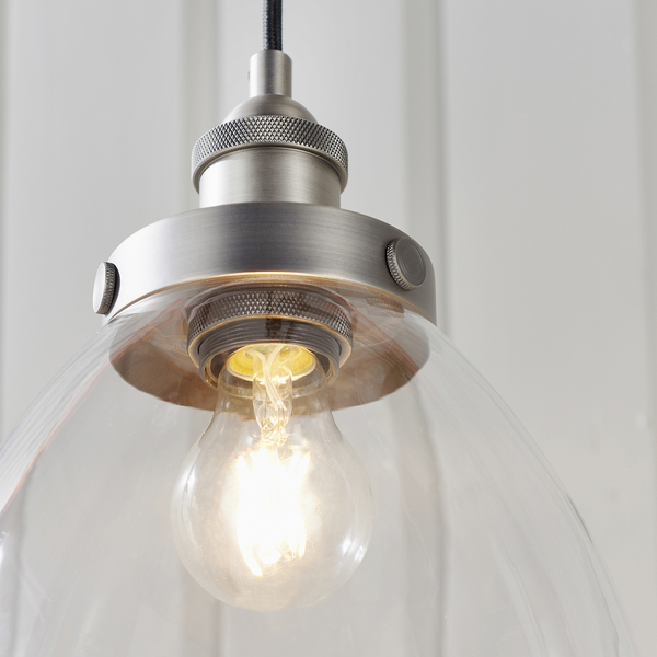 Lampa wisząca Hansen 91738 Endon industrialna stal szczotkowana