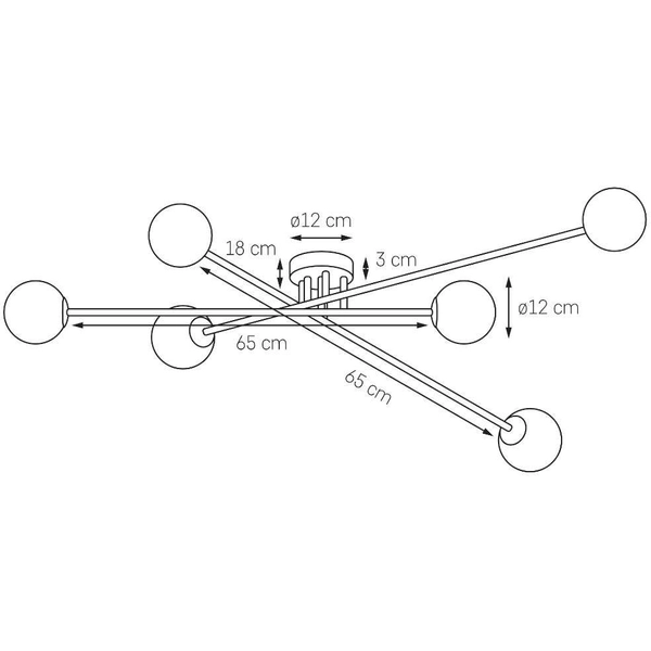 Modernistyczna LAMPA sufitowa ASTRA 10776602 Kaspa loftowa OPRAWA szklane kule balls czarne białe