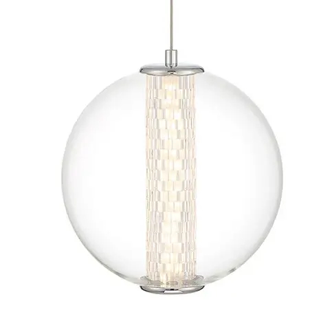 Szklana lampa wisząca kula Atomo QN-ATOMO-1P-PC LED 9W 3000K srebrny