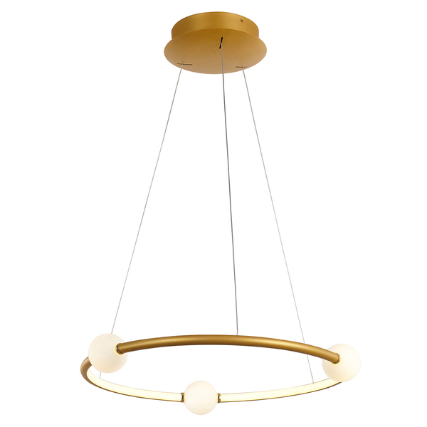 Loft LAMPA wisząca LOZANNA PND-20112035-1A-GD Italux okrągła OPRAWA metalowa LED 36W 3000K zwis kule brąz antyczny białe