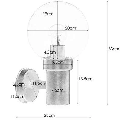 Industrialna LAMPA ścienna CARIS 106922 Markslojd modernistyczna OPRAWA elewacyjny KINKIET szklany kula ball IP44 czarny