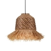 Wisząca lampa do salonu boho FANLIZA LE45359 frędzelki brązowa