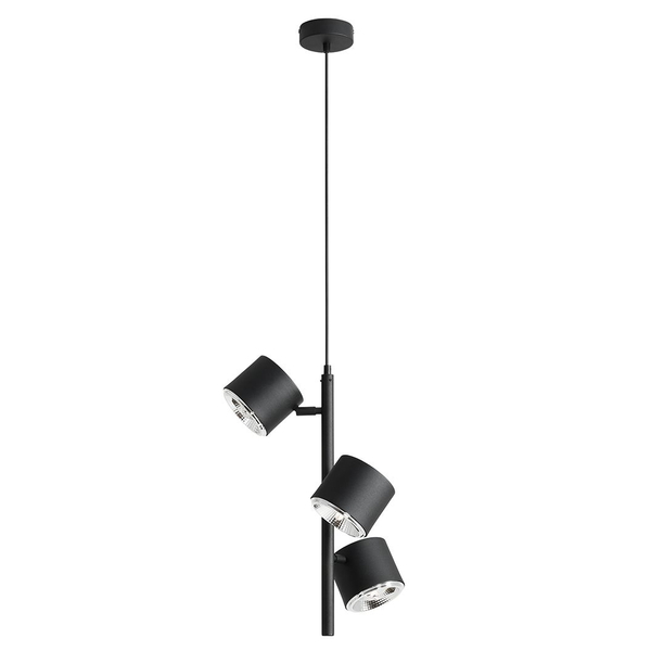 Regulowana lampa wisząca Bot 1047E Aldex z reflektorkami do sypialni czarna