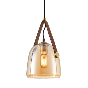 Industrialna lampa wisząca Solta PND-24342-1-BK-AMB Italux bursztynowy