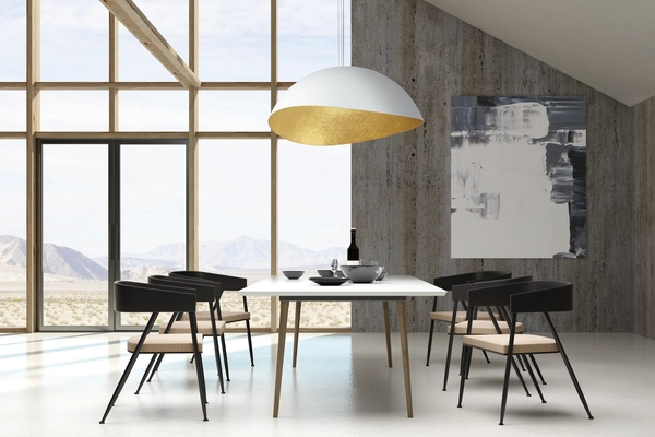 Wisząca lampa sypialniana SOLARIS 40595 Sigma kopułowa złota