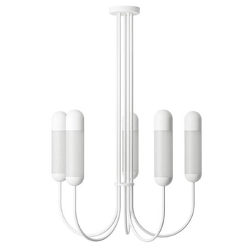 Jadalniany żyrandol Funsui FNB511R02 drewniany szklany biały