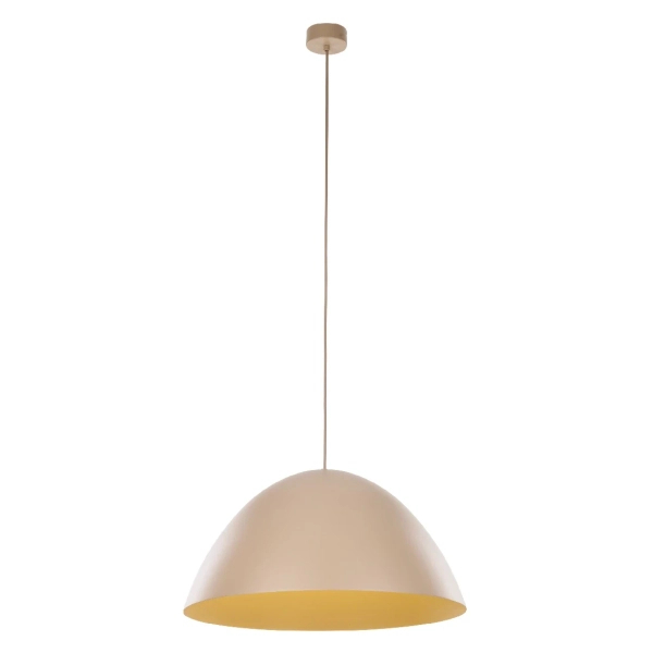 Wisząca lampa kopułowa Faro 10658 sypialniana metalowa beżowa