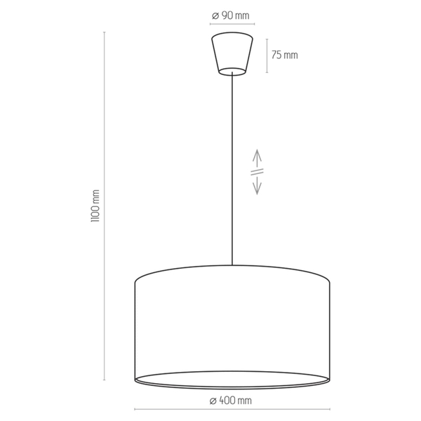 Wisząca lampa dziecięca Rondo 3231 TK Lighting okrągła tkanina różowa