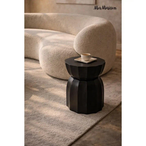 Stolik do nowoczesnych salonów ROLLING MM001501100314 czarny drewniany 35cm