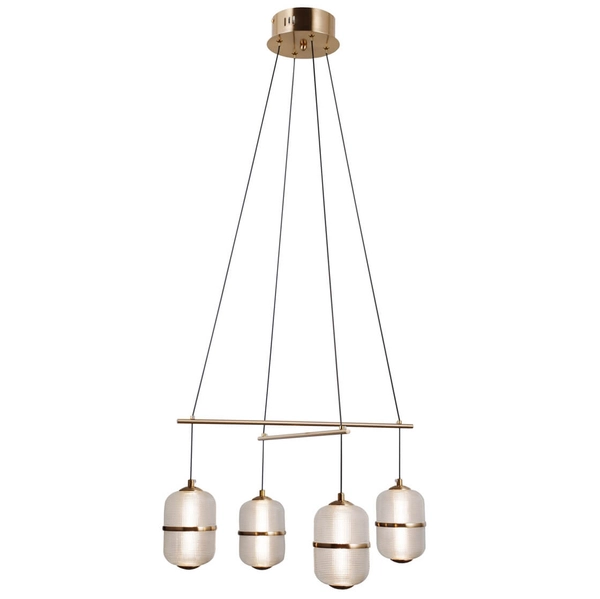 Lampa wisząca szklana Alani PND-34375-4-HBR LED 96W 3000K do jadalni złoty