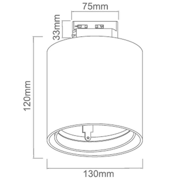 LAMPA sufitowa Neo Nero Mobile Track+UFO BI Orlicki Design metalowa OPRAWA do systemu szynowego 1-fazowego czarna biała