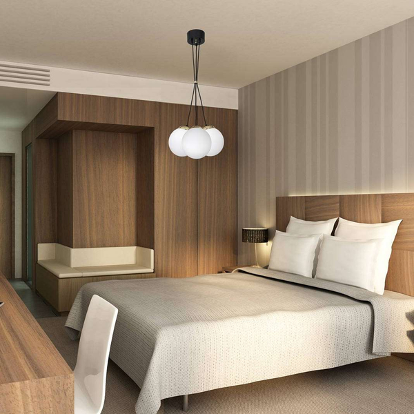 Loftowa LAMPA wisząca SPARTA MLP6499 Milagro okrągła OPRAWA szklany ZWIS kaskada biała złota