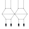Wisząca lampa na listwie Linea XT068-4P Step nad wyspę czarna