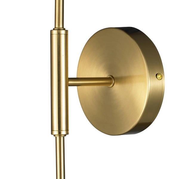 Lampa ścienna MIKA ST-F086 Step metal szklana kulka złota biała