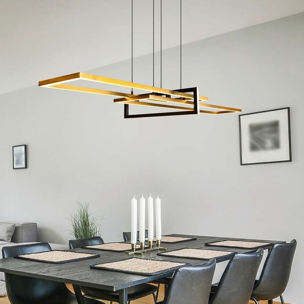 Wisząca lampa LED ZENITRA DL308320310 zwis 34W 3000K złote ramki