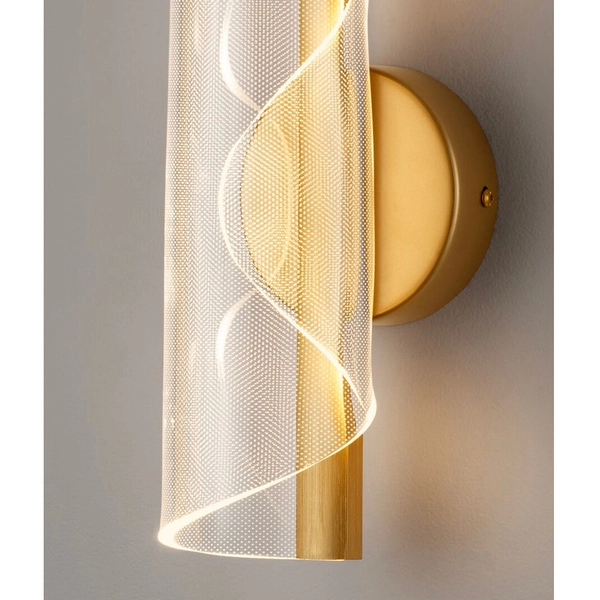Naścienny kinkiet do salonu HUARAL LE44440 LED 9W 3000K fala złoty przezroczysty