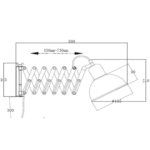Nożycowa LAMPA ścienna RIGGS 108105 Markslojd metalowy kinkiet harmonijka czarna