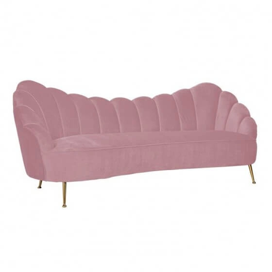 Welurowa trzyosobowa sofa Cosette S5120 PINK VELVET Richmond Interiors elegancka różowa
