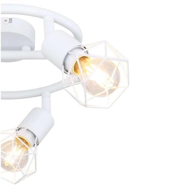 Druciana LAMPA sufitowa XARA I 54802W-3 Globo metalowa OPRAWA industrialny plafon spirala biała