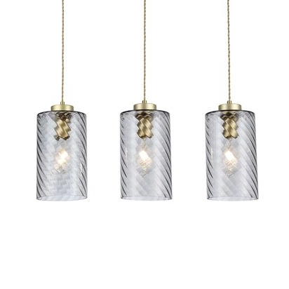 LAMPA wisząca SHEILA 5229 Rabalux szklana OPRAWA tuby ZWIS na listwie przydymiona złota