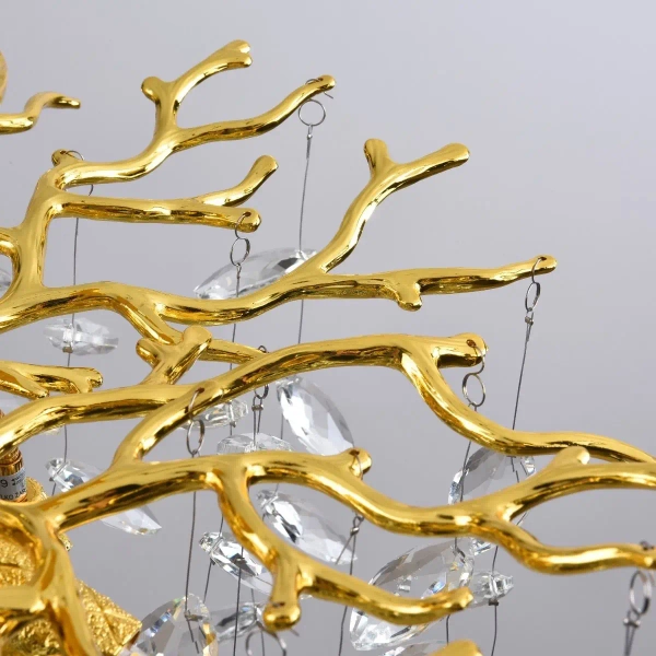 Sufitowa lampa kryształowa CINDY MX4115-6B-EGN-II liście złoty