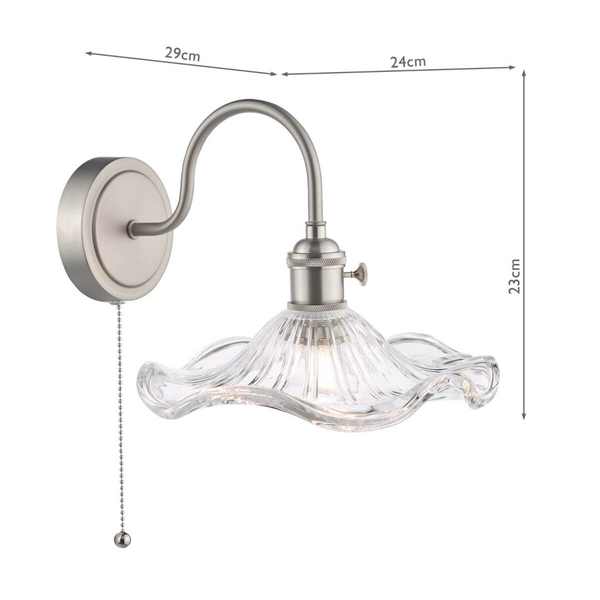 Szklana lampa na ścianę Hadano HAD0761-12 falowana chrom przezroczysty