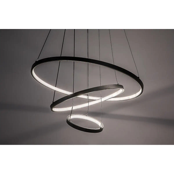Ledowa zwisająca lampa obręcz Beliza 72346 LED 90W 3000-6500K czarny
