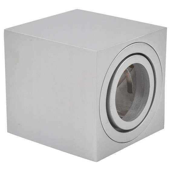 Sufitowa LAMPA downlight SLP6316 MDECO prostokątna OPRAWA metalowy plafon spot regulowany srebrny