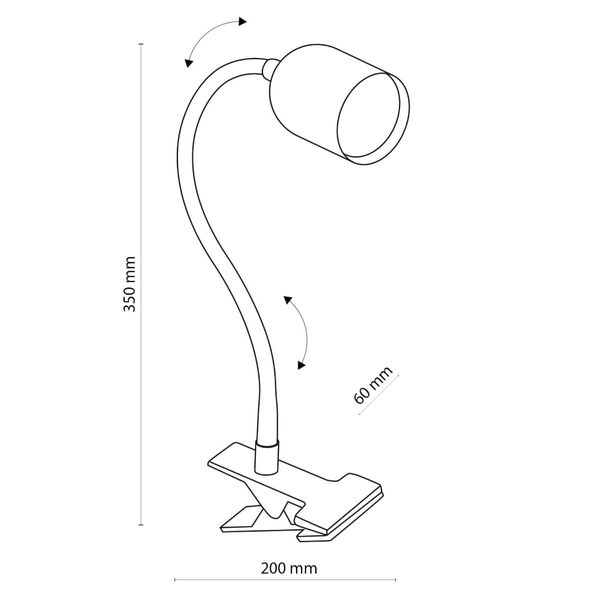 Lampka biurkowa z klipsem Top 4559 TK Lighting na wysięgniku metalowa biała